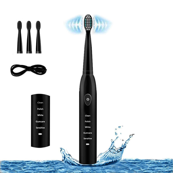 RED-NI Sonic Electric Toothbrush, USB Fast Charging Waterproof Toothbrush with 4 Free Replacement Heads