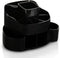 Masirs Small Rotating Makeup Organizer, Mini Cosmetic Storage Solution with Multiple Compartments, Square - Black