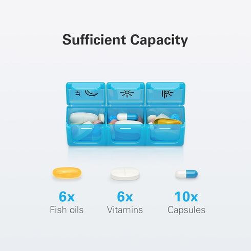 BUG HULL Large Weekly Pill Organizer 3X a Day, 7 Day Pill Box for Vitamins, Supplements (White)