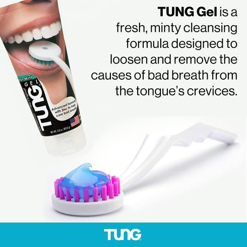 Tung Tongue Gel - Fresh Mint Cleaning Paste for Bad Breath, Halitosis, Mouth Odor Eliminator, 4 Pack