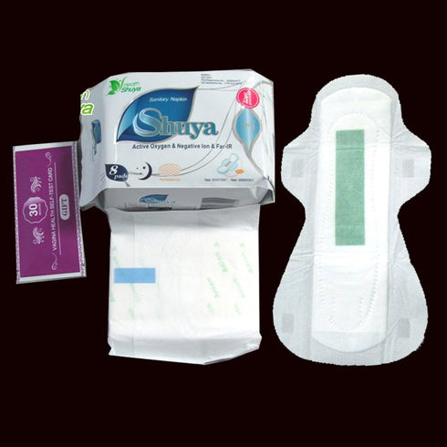 SHUYA Packaging Scented-68Count (Pack 5) Patented Anion Regular&Overnight Pads and Panty Liners Combination Suit