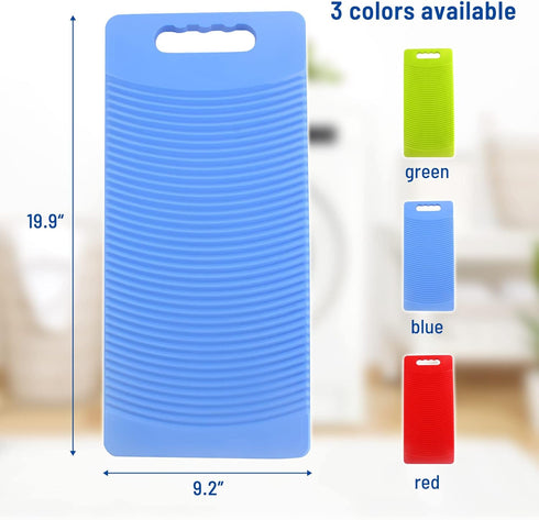 MZD 50cm Long Plastic Rectangle Washboard for Washing Clothes (Red)