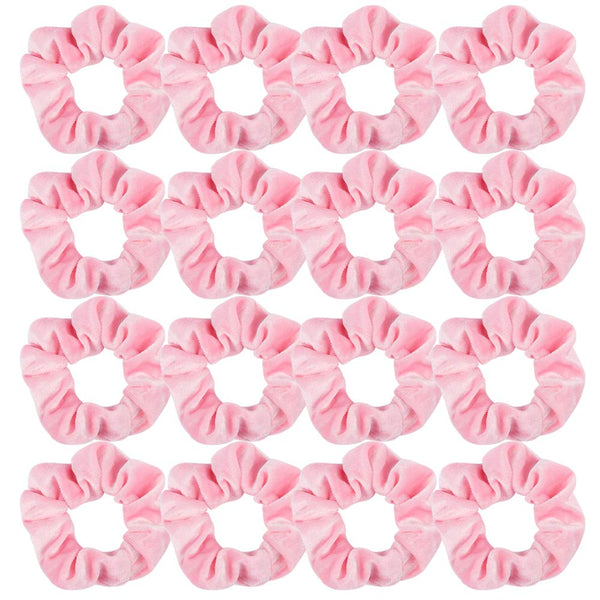 WHAVEL Pink Scrunchies, 16 Pieces Velvet Hair Ties for Party Favors, Valentines Galentines Day