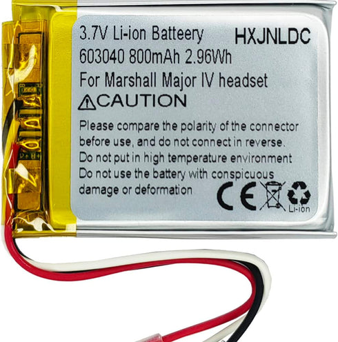 DC 3.7V 800mAh 603040 Rechargeable Lithium-ion Battery for Marshall Bluetooth Headphones