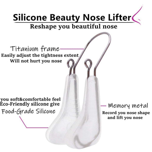Lenlorry Nose Shaper Clip, Unisex Rhinoplasty Tool, Soft Silicone Nose Lifter and Slimming Device