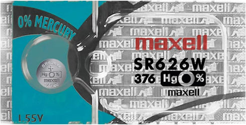 Maxell WC376 SR626W 376 Silver Oxide Watch Battery (1 Battery)