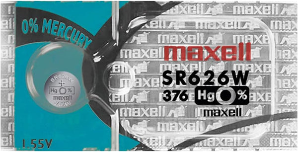 Maxell WC376 SR626W 376 Silver Oxide Watch Battery (1 Battery)