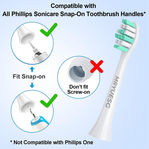 MRYUESG 10 Pack, Toothbrush Replacement Heads Compatible with Philips Sonicare, Electric Brush Head for Phillips Plaque