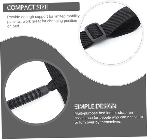 Ladder Assist Handle Strap for Elderly Disabled Multi Purpose Bed Pull Up Device with Grip Handles for Seniors Patients