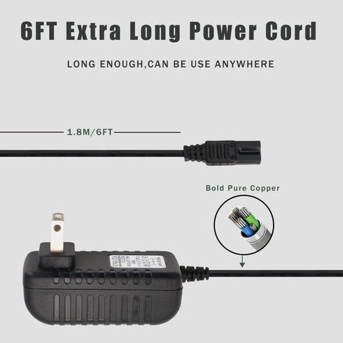 Replacement Charger for Wahl Shaver Shaper, 2V Power Cord for Wahl Trimmer Models 8061, 8163, 8786-1001, 5-Star Series