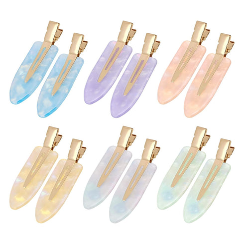 Leezmark 12 Pcs No Crease Hair Clips for Women, Makeup Hair Clips, Creaseless Hair Clips for Salon Styling