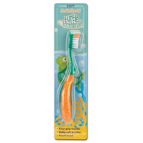 Practicon SmileGoods Y241 Turtle Toothbrush, 24 Tuft Soft Bristle, 72 Individually Packaged Premium Toothbrushes