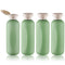 6.7oz Travel Shampoo Bottle, Empty Plastic Squeeze Bottles with Flip Cap, 4PCS Lotion Container, Green