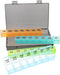 ZUNOXAZ Weekly Organizer Pill Box 28 Compartments Large Capacity Portable Medicine Dispenser Gray