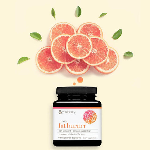 Youtheory Daily Fat Burner - Supports Body Composition & Metabolism with Citrus Fruit Blend, 60 Vegetarian Capsules