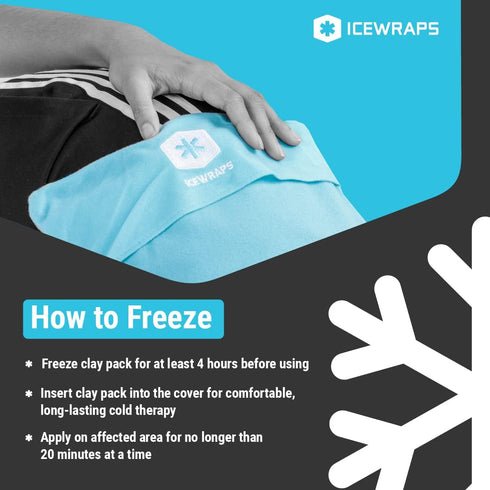 ICEWRAPS 10”x14” Reusable Ice Pack - Multipurpose Flexible Cold Therapy Clay Ice Packs for Knee and Back Relief