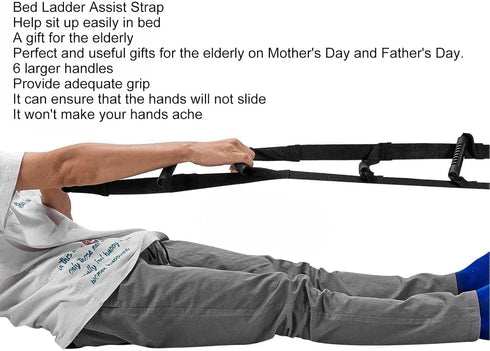 JEOZBM Bed Ladder Straps, Bed Ladder Assist Device, Pull up Helper and Sit up Helper with Handles, Assistive Bedside