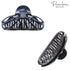 Parcelona Large Black Covered Spring Celluloid Jaw Hair Claw Clip, 4 Inch, Rain Drop Design