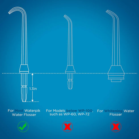 Replacement Heads for Waterpik Water Flosser, 6 Implant Denture Tips