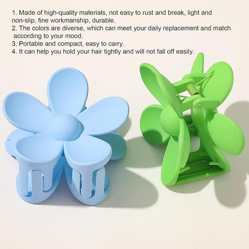 Yellow Hair Claw Clips | Flower Shaped Plastic Jaw Clips | Anti-scratch Light Hair Accessories for Beauty
