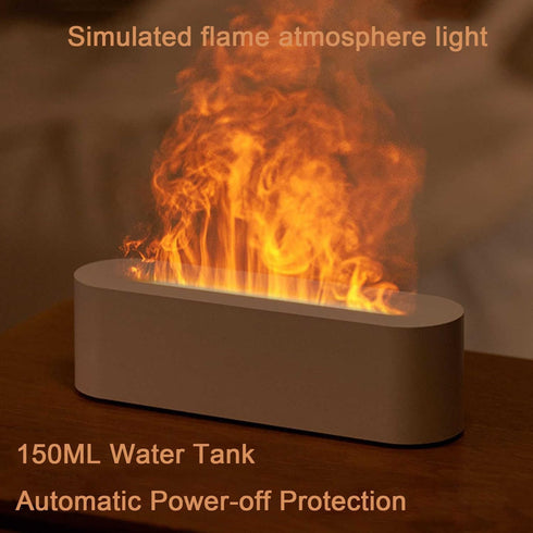 Taifuan 150ml Fireplace Flame Diffuser, Cool Mist Ultrasonic Humidifier Aromatherapy Essential Oil Diffuser, Timer