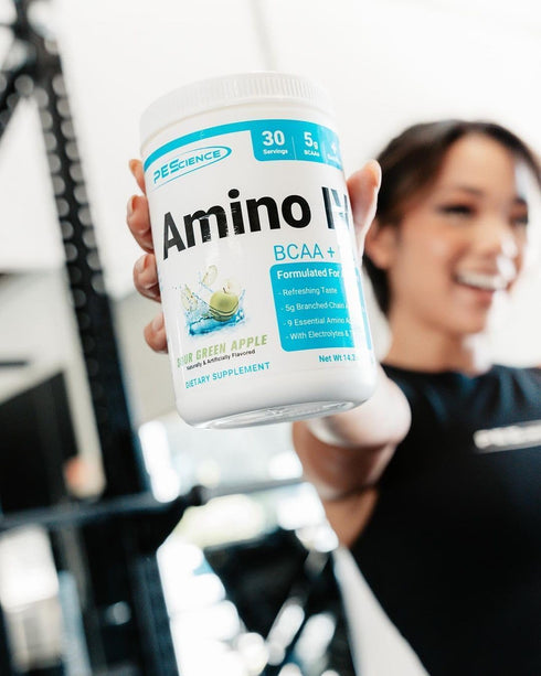 PEScience Amino IV BCAA & EAA Powder, Sour Green Apple, 60 Scoop, Sugar Free for Hydration and Muscle Recovery