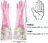 KINGFINGER 2 Pairs Reusable Dishwashing Gloves, PVC Waterproof Long Cuff Household Cleaning Gloves, Large