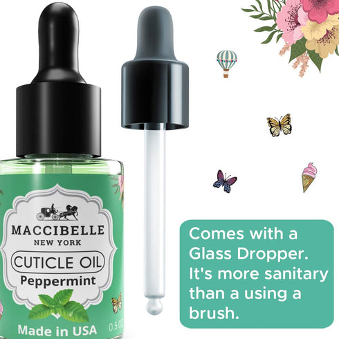 Maccibelle Cuticle Oil, 0.5 oz Heals Dry Cracked Cuticles, Peppermint