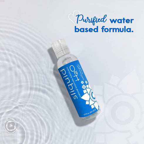 H2O (2 Oz) Sliquid Water Based Lube, Water Based Lubricant for Sex, Natural Sex Lube, Glycerin Free Personal Lubricant
