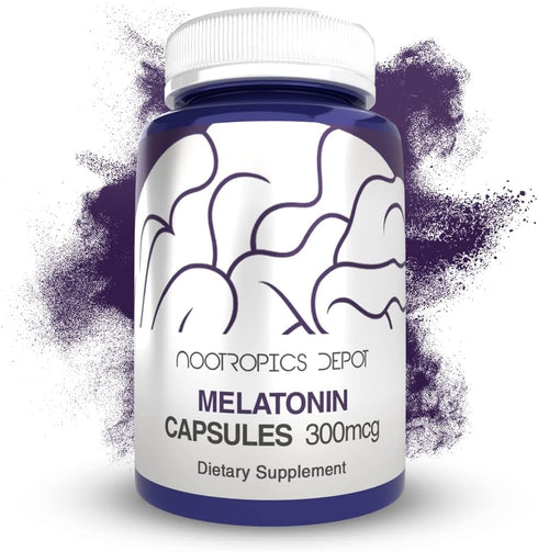 Melatonin Capsules, 300mcg, 120 Pills, Natural Sleep Aid Supplement