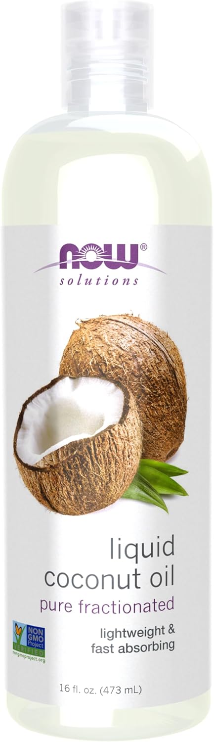 NOW Foods Solutions Liquid Coconut Oil, Light and Nourishing, 16-Ounce