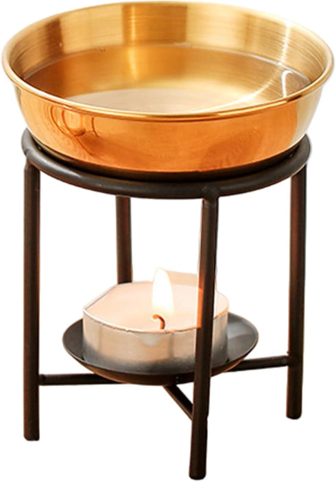 Qsvbeeqj Essential Oil Diffuser Oil Burning Stand with Stainless Steel Bowl Oil Diffuser