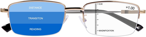 Progressive Multifocus Computer Reading Glasses - Blue Light Blocking Readers