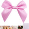 30 Pack Mini Satin Ribbon Bows with Glue Point, Fabric Ribbon Gift Bow for DIY Crafts (Pink)