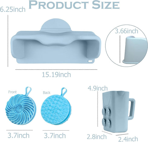 nestery Hair Washing Station for Adult, Silicone Portable Shampoo Bowl with Rinse Cup & Scalp Massager, Hair Washing