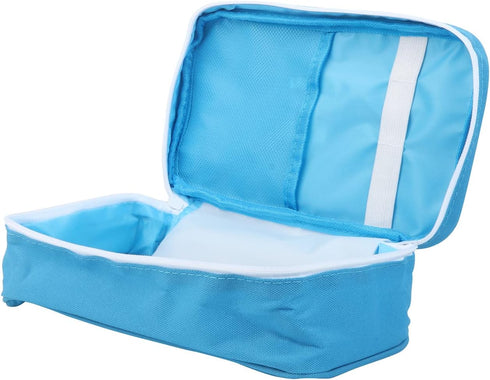 First Aid Bag, Empty Medical Storage Kit, Red Trauma Bag for Emergency First Aid Kits - Blue Handle