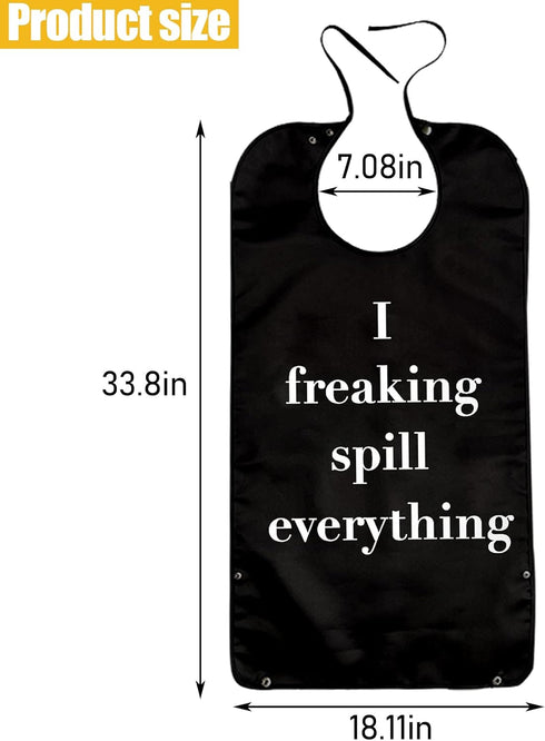 jiuminard Adult Bibs Large Reusable Dining Clothing Protectors Washable Waterproof for Men Women Funny Bibs for Elderly