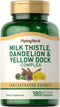 Piping Rock Milk Thistle, Dandelion & Yellow Dock | 180 Capsules | Concentrated Extract Complex, Non-GMO