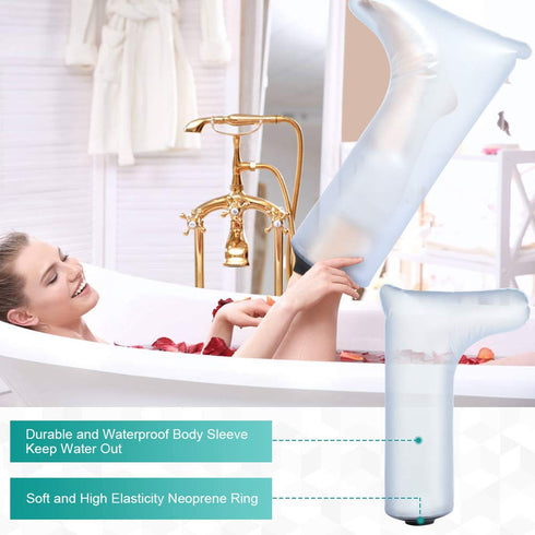Leg Cast Cover for Shower and Bath, Waterproof Cast Protector for Adult Leg, Reusable Sealed Watertight Bag