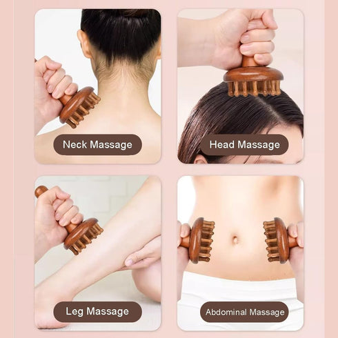 OULIGET Wooden Trigger Point Massage Tool,Sandalwood Comb Head Massager,Gua Sha Comb Tool