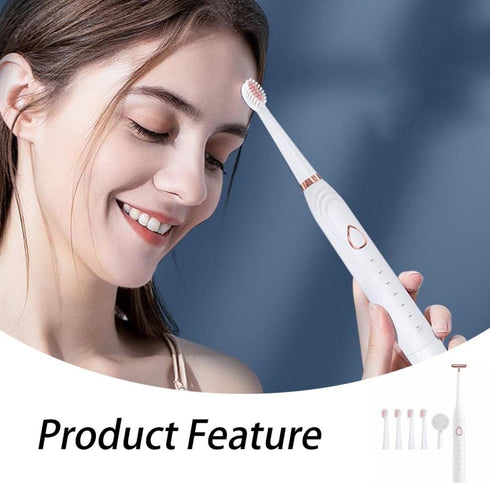 Ipetboom Set Three-in-One Electric Toothbrush for Adults and Boys and Girls Rechargeable Sonic Toothbrush Soft Bristles