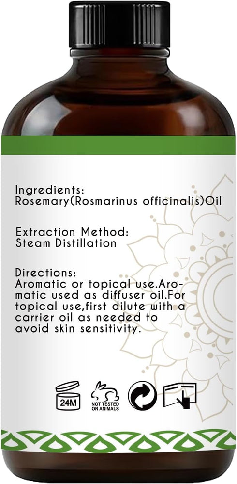 Rosemary Oil for Hair Growth - 100% Natural Aromatherapy Oil for Beauty DIY Home Care - 100% Pure Rosemary Essential Oil 4 Oz