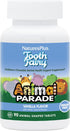 Natures Plus Animal Parade Tooth Fairy Children's Chewables, Natural Vanilla Flavor, 90 Tablets, 45 Servings