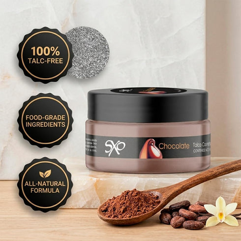 SXO Gourmet Edible Body Powder - Chocolate Flavored Kissable Dust for Couples - Talc-Free & All-Natural Formula