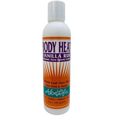 Aloe Life Body Heat Vanilla Rub, 7 oz, Lubricating, Warming Action, Gluten-Free