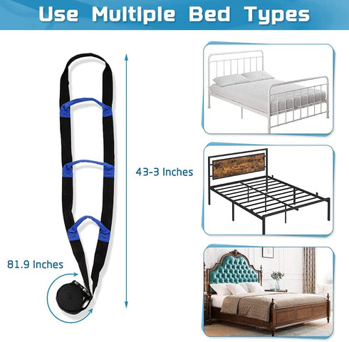 NEPPT Bed Ladder Assist - Pull Up Rope Ladder for Elderly and Seniors, Adjustable Sit Up Helper with Handle