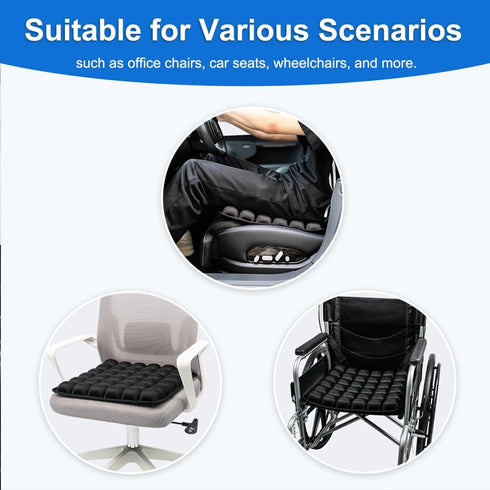 Zorelitevita 3D Air Cell Inflatable Pressure Relief Seat Cushion, Portable Self-Inflating Pad with Anti-Slip Bottom