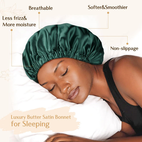 YANIBEST Adjustable Satin Bonnet Silk Bonnet for Sleeping, Hair Bonnets for Women Curly Natural Hair