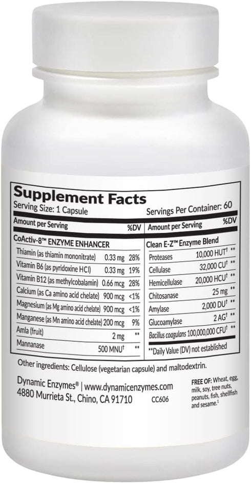 Clean E-Z Candida - Microflora Gut Balance, 60 Count, Probiotics & Digestive Enzymes