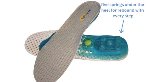 Soleeze Spring Loaded Shoe Inserts Insoles for Men & Women, Shock Absorbers For Your Feet! - Size X Large